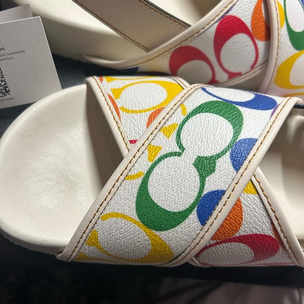 Coach Women's Sandals with Multicolor Pattern - Picture 3 of 7
